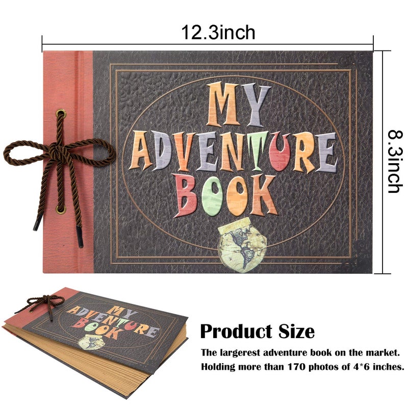 INNOCHEER Adventure Book with Embossed Cover, Large 12.3 x 8.3 Inch 80 Pages Scrapbook Album, Gifts for Thanksgiving Day, Christmas, Anniversary, Family Memory - Image 5